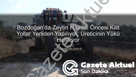 Bozdoğan’da Zeytin Hasadı Öncesi Kilit Yollar Yeniden Yapılıyor: Üreticinin Yükü Hafifliyor